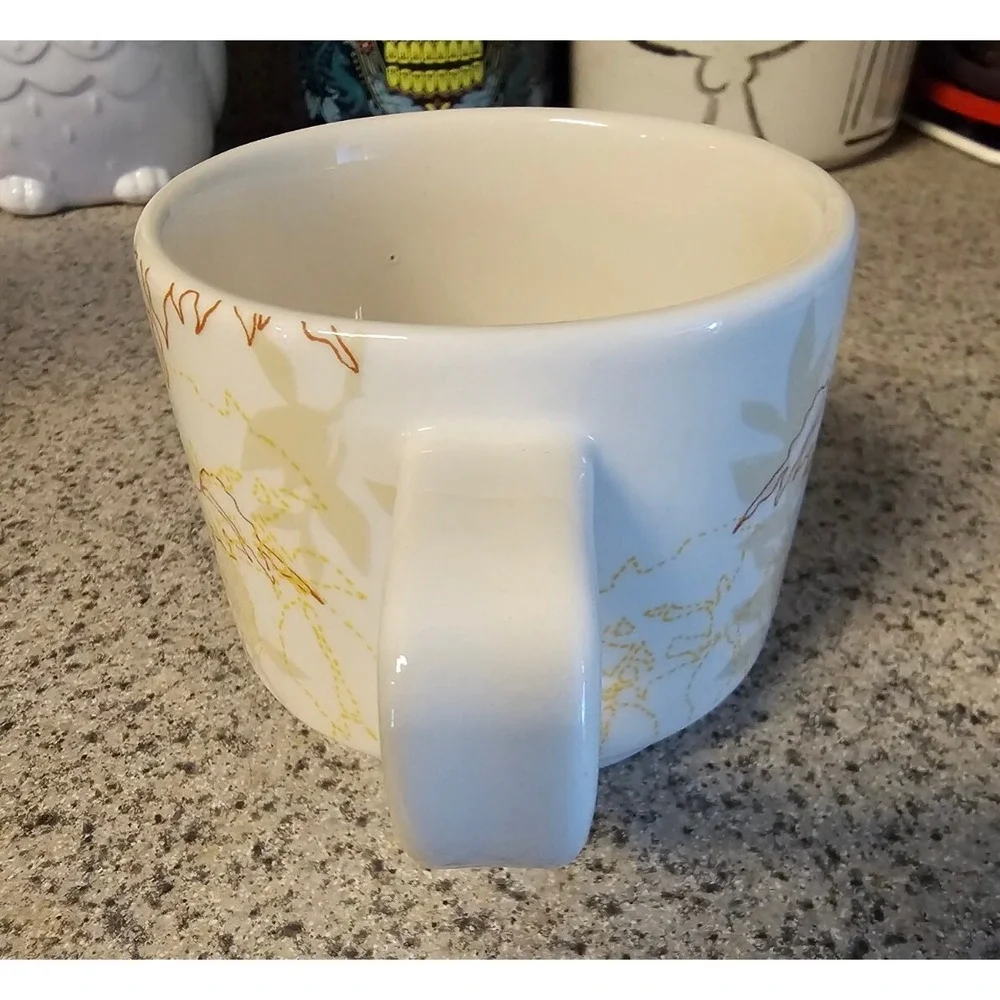 Starbucks Abstract Floral Berry White Coffee Tea Mug With Handle